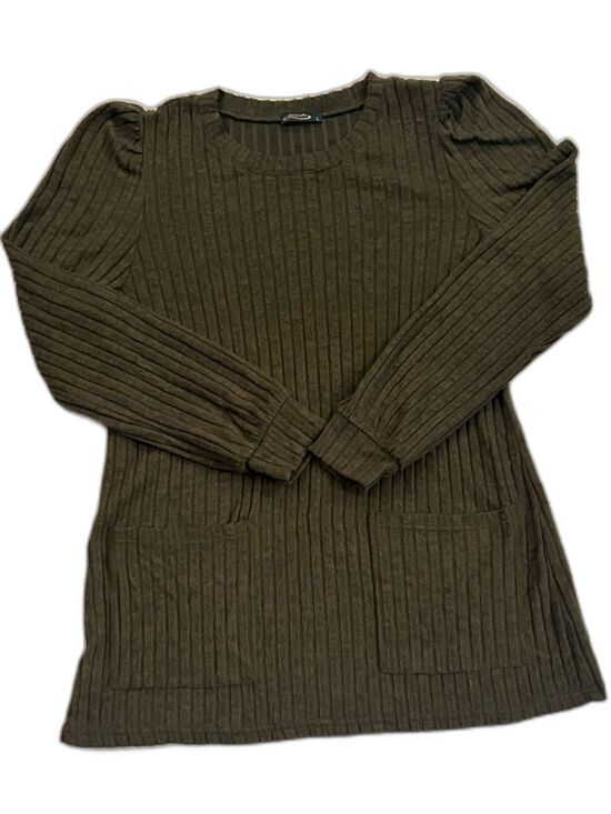 Ofeefan Sweaters - Olive Green Women's Sweater with Front Pockets